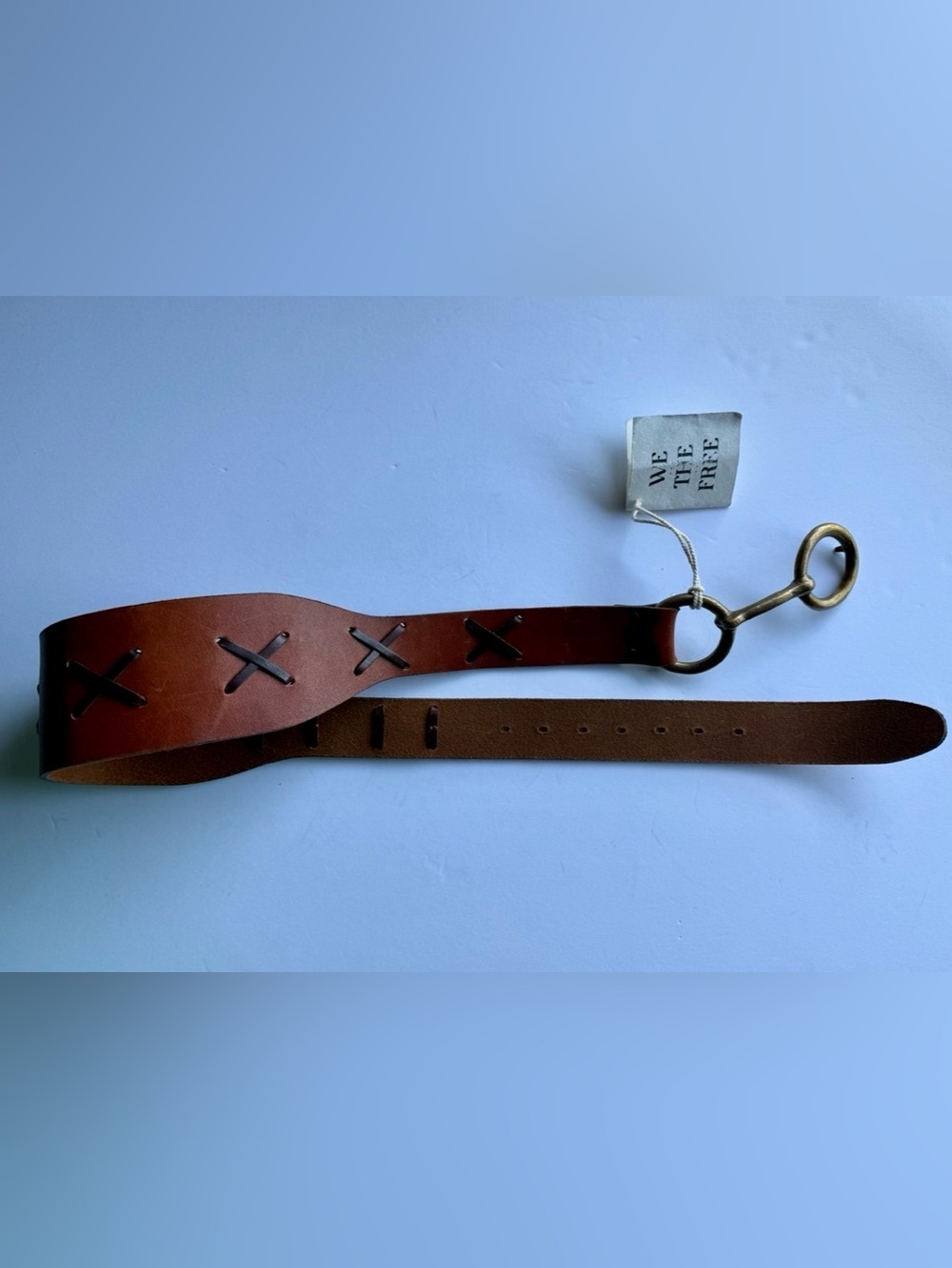 Free People We The Free Darby Leather Waist Belt Brown M/L - Picture 2 of 9